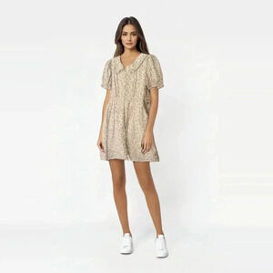 Madewell Collared Puff-Sleeve Mini Dress in Piccola Floral, sz 6